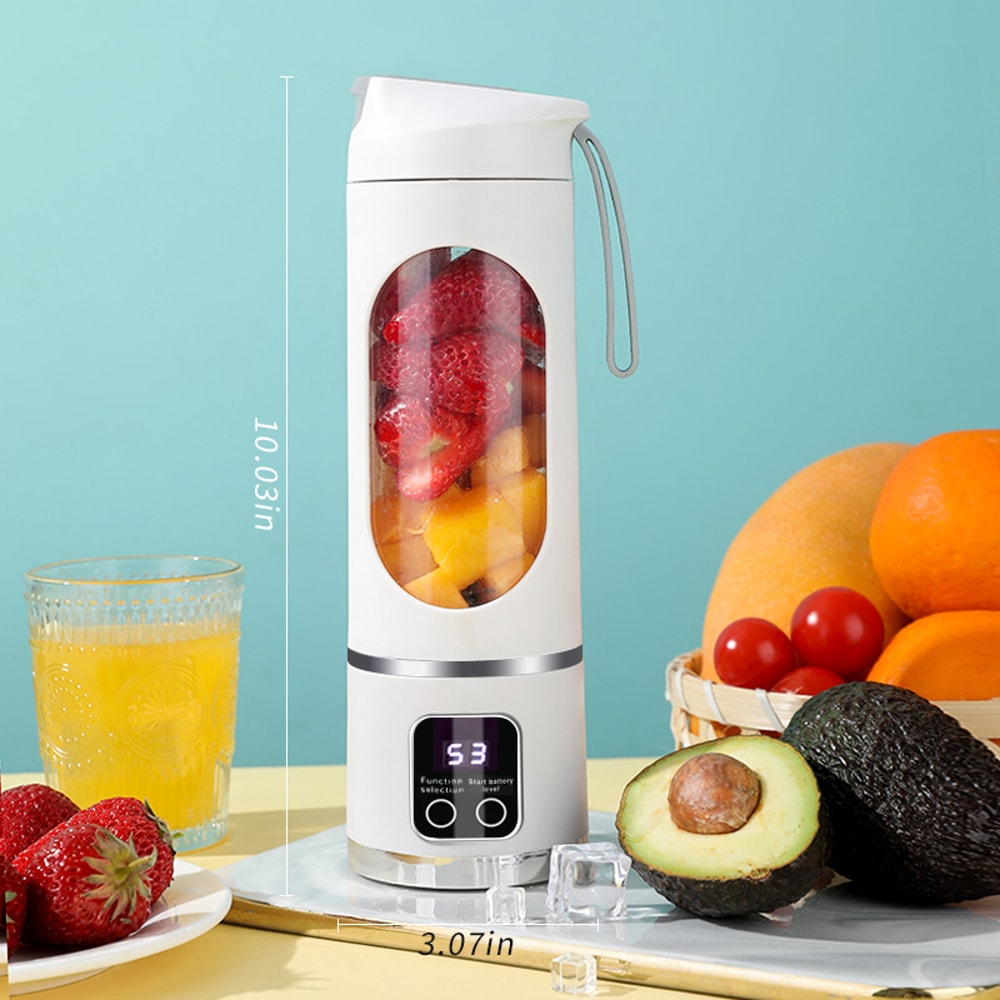 LED Display Mixer, 450ml USB Rechargeable Portable Milkshake & Smoothie Maker with 12-Piece Juicer Set