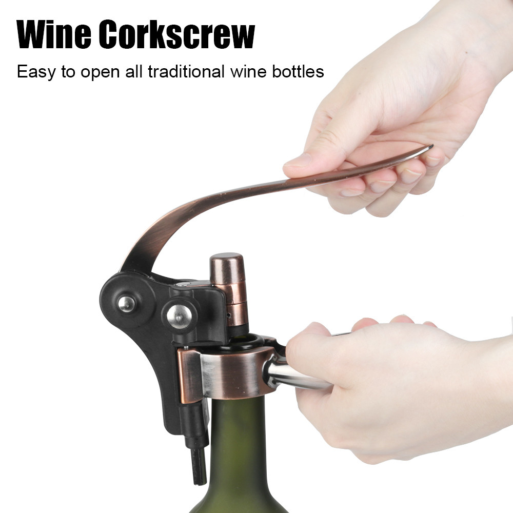Premium Zinc Alloy Rabbit Corkscrew, Effortless Bar Lever Wine Bottle Opener for Kitchen & Bar Tools