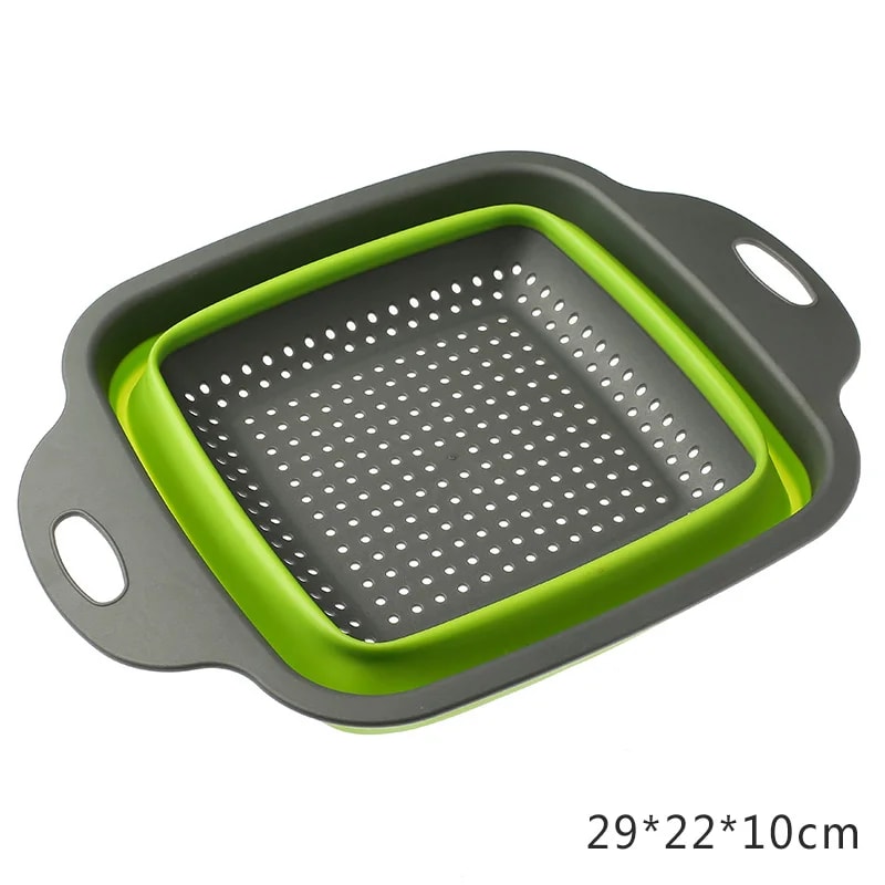 NEW Foldable Vegetable Washing Basket, Silicone Collapsible Drainer, Portable Colander for Kitchen, Picnics, and Camping