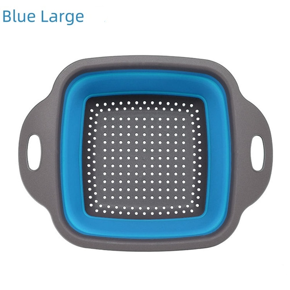 NEW Foldable Vegetable Washing Basket, Silicone Collapsible Drainer, Portable Colander for Kitchen, Picnics, and Camping