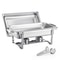 SucceBuy Chafing Dish Buffet Set, Stainless Steel Chafer with 2 Full, 4 Half Size Pans, Professional Catering Warmer