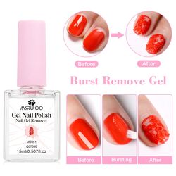 15ml nail gel remover in glass bottle, just 3 to 5 minutes fast nail art gel removal degreaser for easy manicure