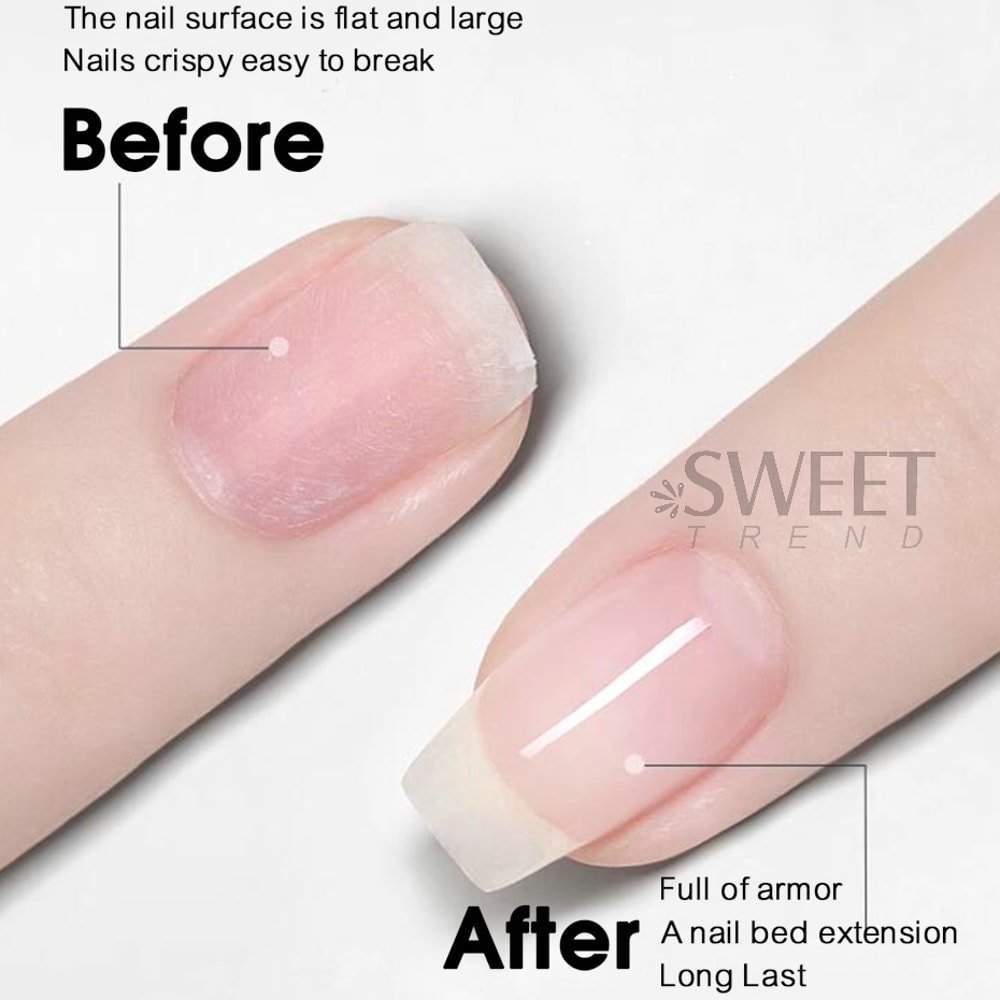 30g Reinforce Nail Glue Gel UV Finger Builder Tools, Thick Soak Off Hard Gel, No Wipe Top Coat for Nail Manicure