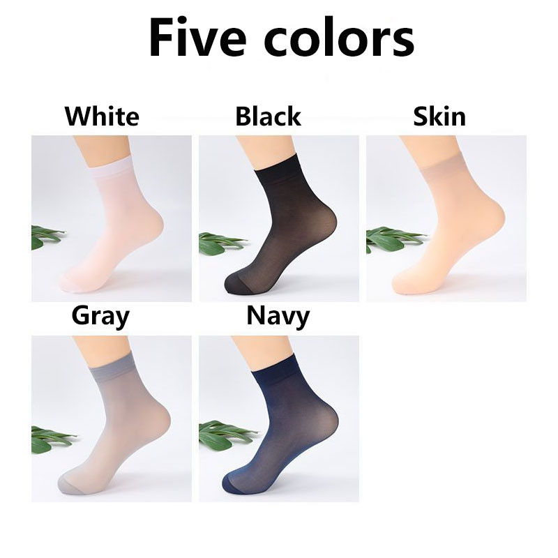CHRLEISURE 10PCS Mens Steel Hosiery Socks Wear Resistant Thin Breathable Ice Silk Socks With Deodor 1