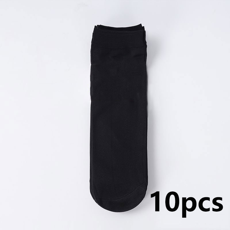 CHRLEISURE 10PCS Mens Steel Hosiery Socks Wear Resistant Thin Breathable Ice Silk Socks With Deodor 9