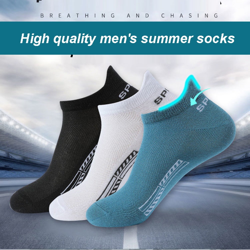 Mens Ankle Socks Breathable Cotton Athletic Sports Socks Mesh Casual Summer Short Sokken Gift Set 1