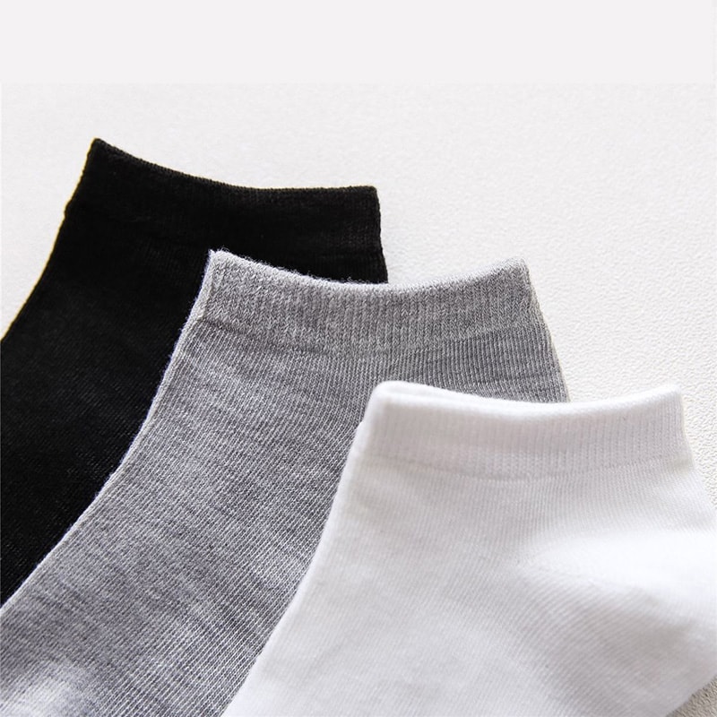 Mens Ankle Socks Solid Color Black White Gray Invisible Short Socks Breathable Cotton Sports Socks 4