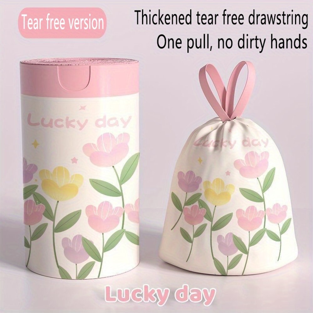Lavender Trash Bags Thickened Scented Drawstring Trash Bags High-Density Polyethylene Large Multipurpose Bags