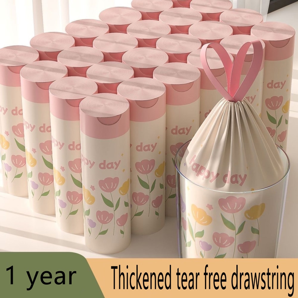 Lavender Trash Bags Thickened Scented Drawstring Trash Bags High-Density Polyethylene Large Multipurpose Bags