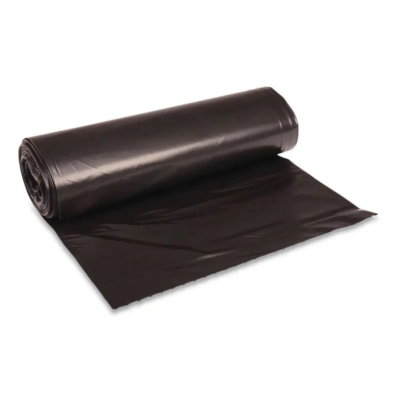 Commercial Black Trash Bags Heavy-Duty Coreless Roll, Bulk Pack for Office, Janitorial & Outdoor Cleanup