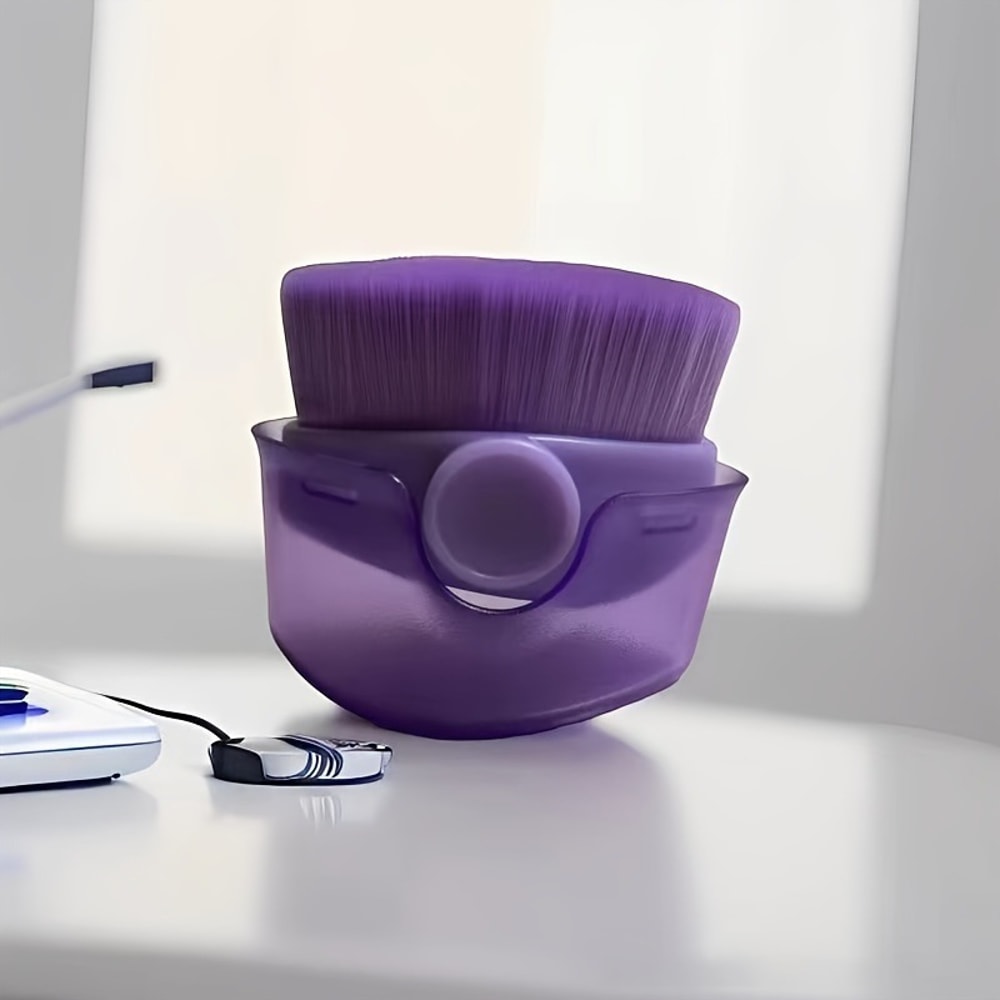 Mini Portable Powder Brush Makeup Brushes with Cover Dustproof, Multi Use Foundation, Concealer & Body Lotion Travel