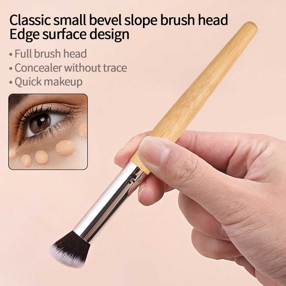 Bamboo-Handled Foundation & Concealer Brush, Best-Selling Makeup Brush with Soft Bristles for Dark Circles, Acne Marks