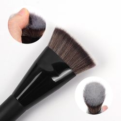 maange flat head foundation brush single flat round tube with box, skin-friendly makeup brush for powder, blush