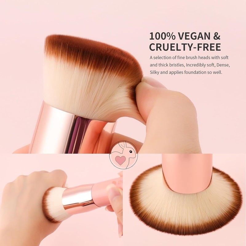 DUcare Foundation Brush Flat Top Kabuki Makeup Brush with Synthetic Hair for Liquid, Mineral Powder, Buffing & Stippling
