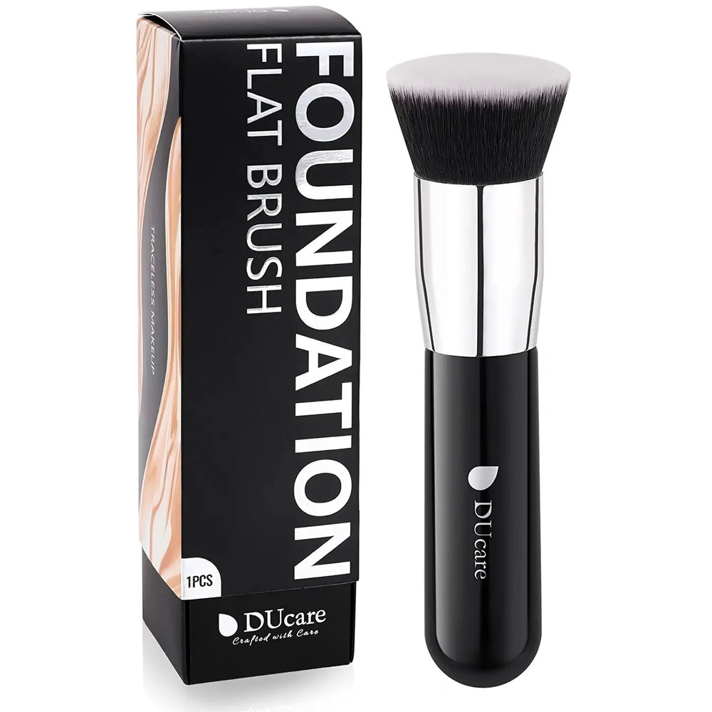 DUcare Foundation Brush Flat Top Kabuki Makeup Brush with Synthetic Hair for Liquid, Mineral Powder, Buffing & Stippling