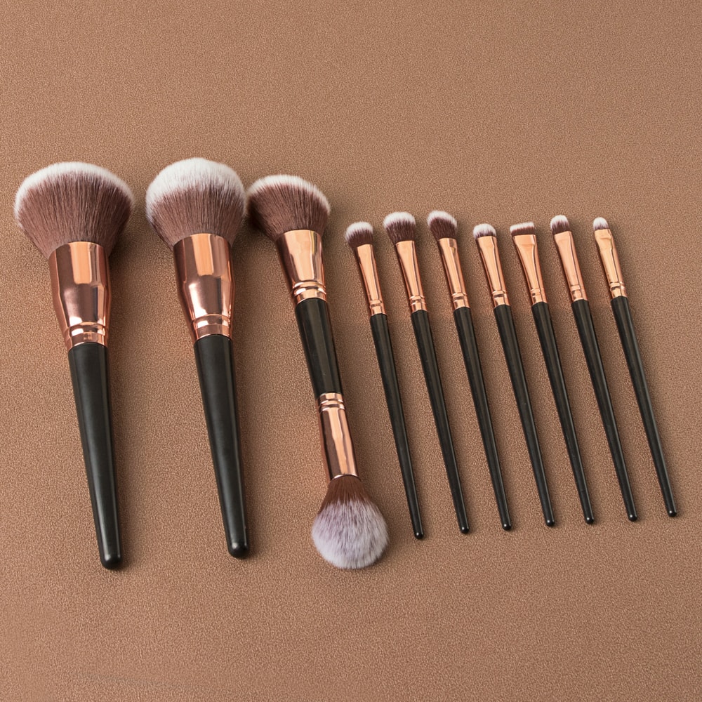 Black Makeup Brush Sets Professional Natural Fiber Hair Brush Foundation Kakubi Contour Eyeshadow B 1