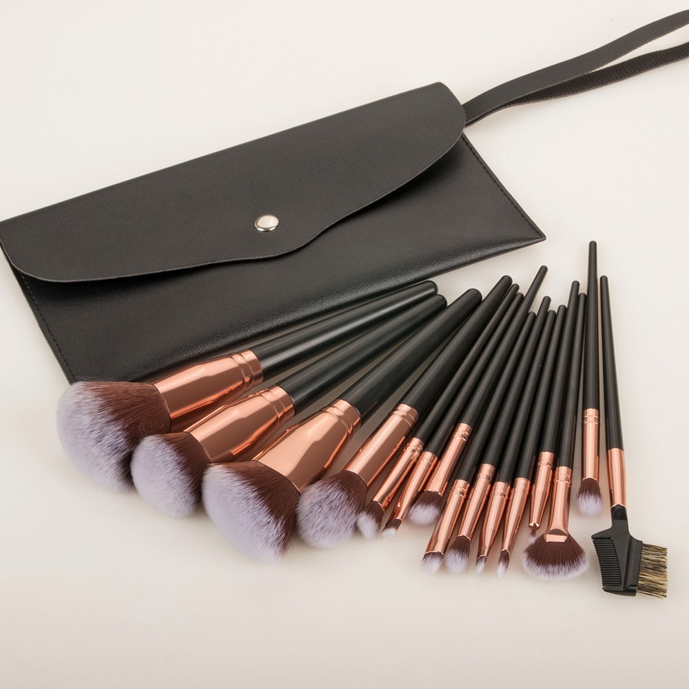 Black Makeup Brush Sets Professional Natural Fiber Hair Brush Foundation Kakubi Contour Eyeshadow B 2