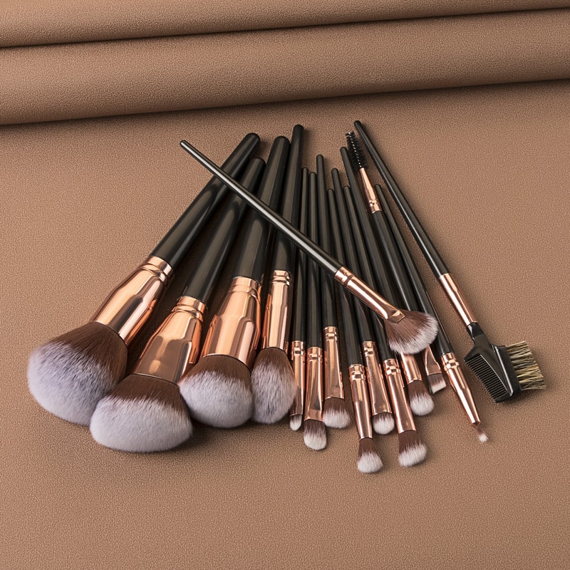Black Makeup Brush Sets Professional Natural Fiber Hair Brush Foundation Kakubi Contour Eyeshadow B 5