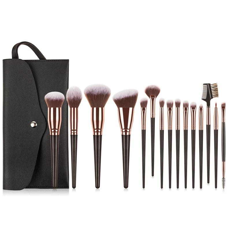 Black Makeup Brush Sets Professional Natural Fiber Hair Brush Foundation Kakubi Contour Eyeshadow B 8