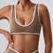 Womens Sport Bras Splicing Design, Breathable Fitness Tank, Yoga Top, Push Up Workout Bra Crop Top for Gym Wear