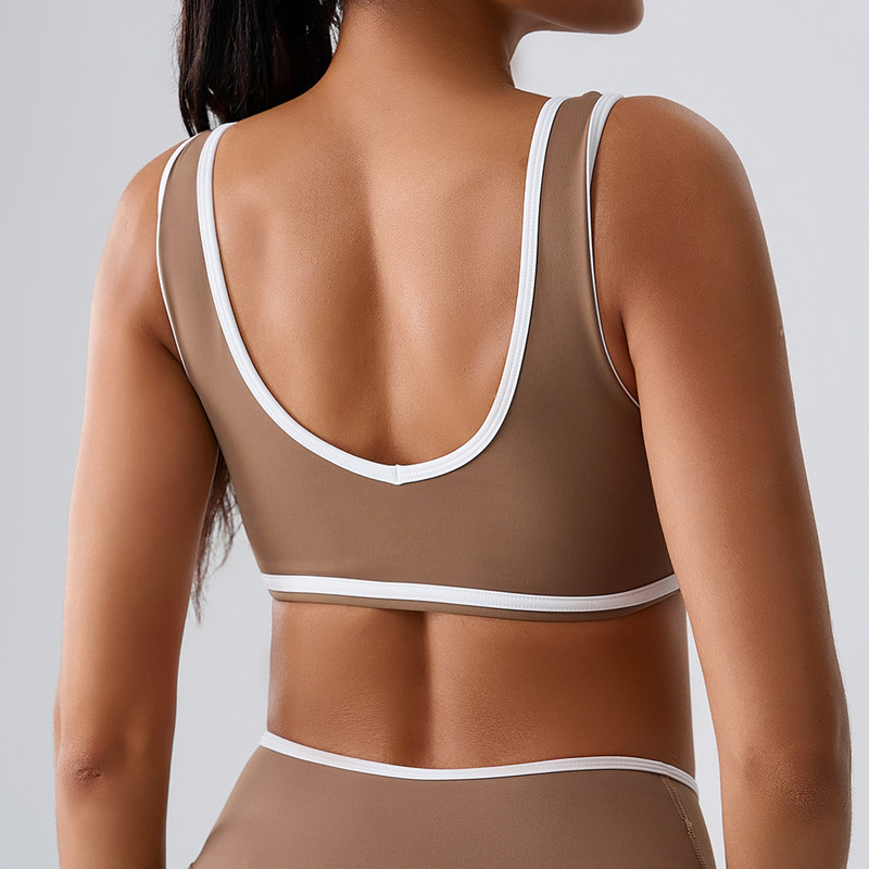 Womens Sport Bras Splicing Design, Breathable Fitness Tank, Yoga Top, Push Up Workout Bra Crop Top for Gym Wear