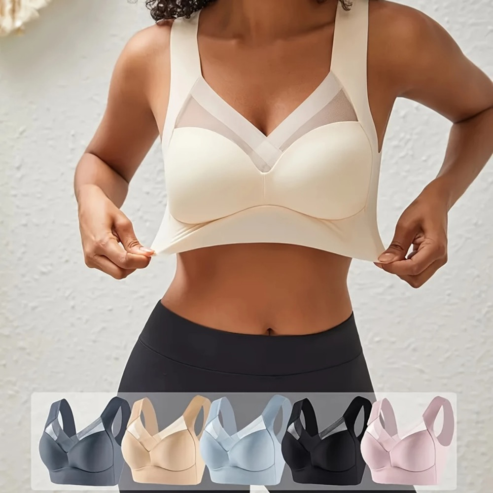 5-Pack Womens Sexy Lace Halter Bras, Full Coverage Anti-Sag Support Tops with Belly-Baring Design, High Elasticity