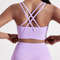 Solid Color Womens Cross Back Fitness Sport Bra, High Strength Tight Top for Comprehensive Training, Gym, Yoga