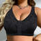 BEAUWEIR 7-Hook Front Closure Bra, Unlined Wire-Free Minimizer Bralette with Floral Design for All-Day Comfort