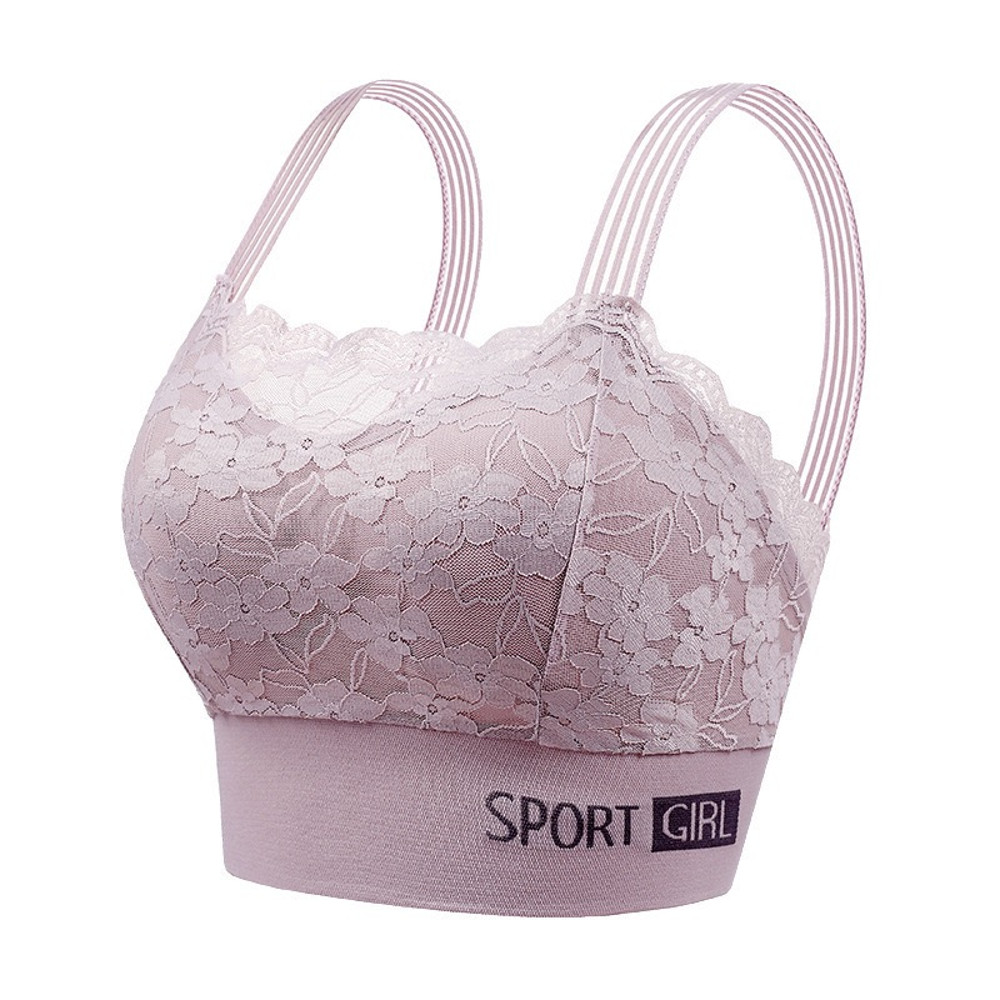 1pcs New Women's Lace Bras, Comfortable Bralette in Solid Color, Sexy Wireless Lingerie, Vest Style Tube Top