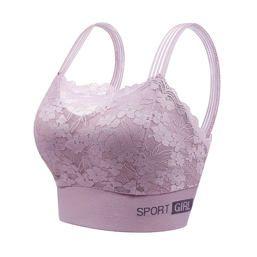 1pcs New Women's Lace Bras, Comfortable Bralette in Solid Color, Sexy Wireless Lingerie, Vest Style Tube Top