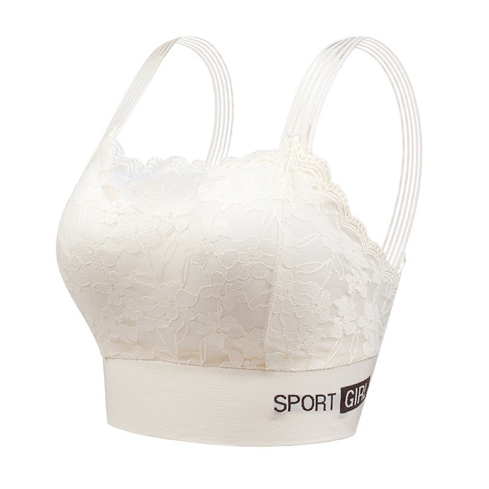 1pcs New Women's Lace Bras, Comfortable Bralette in Solid Color, Sexy Wireless Lingerie, Vest Style Tube Top