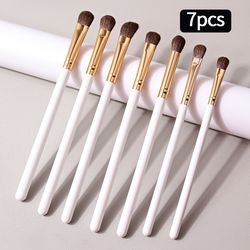 7pcs eye shadow makeup brushes set, soft horse pony hair cosmetic brushes, blending smudge shader beauty kit