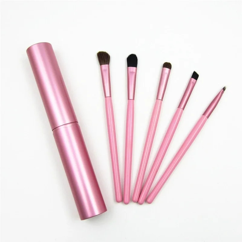 Professional 5pcs Travel Mini Eye Makeup Brushes Set, Smudge Eyeshadow Eyeliner, Eyebrow Brush Kit Lip Make Up Brush