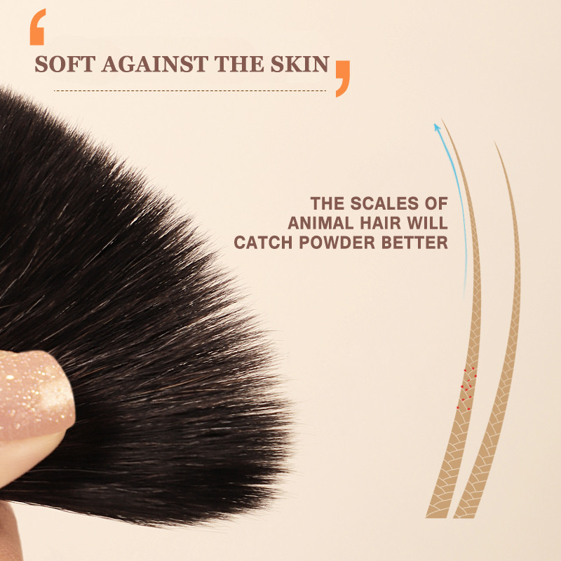 Amber Series Makeup Brush Carved Tube, Synthetic Hair Liquid Foundation & BB Brush, Professional Makeup Tool