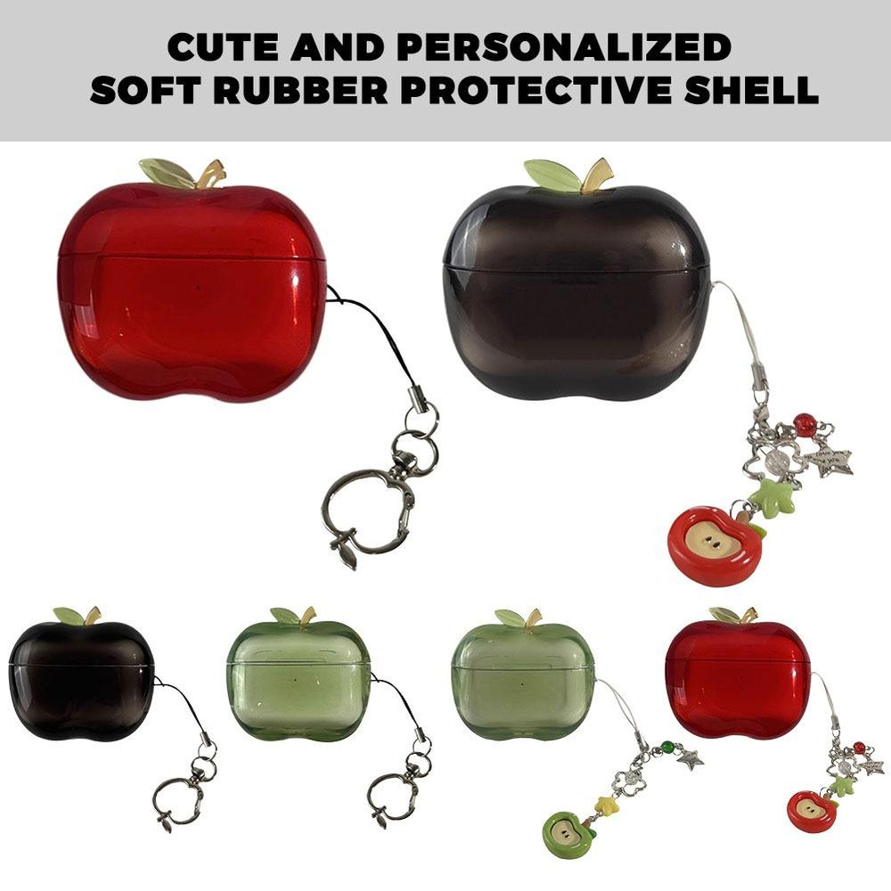 Airpods Pro 1 2 Transparent Fruit Earphone Case, Soft TPU Drop-proof Apple Shape, Personalised Protective Cover