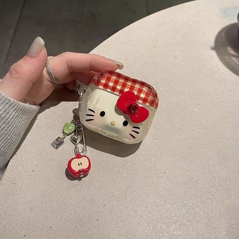 Hello Kitty Cartoon Earphone Case for Apple Airpods 4 3 Pro 2 1, Protective Wireless Bluetooth Headset Cover