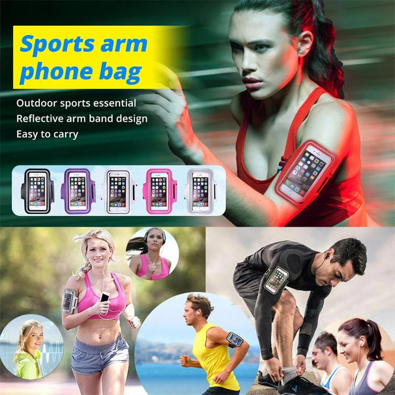 Sports Phone Armband, Mobile Phone Case for Running Gym Cycling, Touch Screen Holder for Xiaomi iPhone