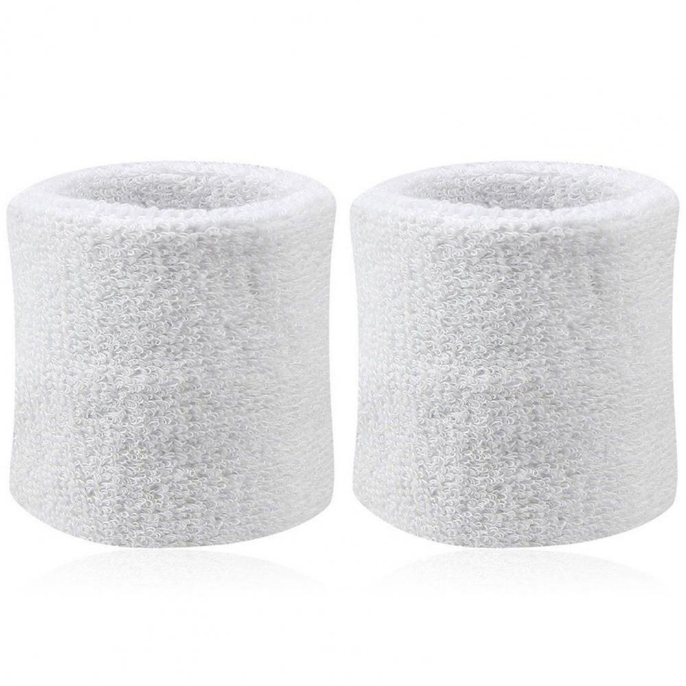2Pcs Tennis Sports Wristband, Volleyball Gym Sweatband, Elastic Brace Support, Towel Bracelet Quick Dry