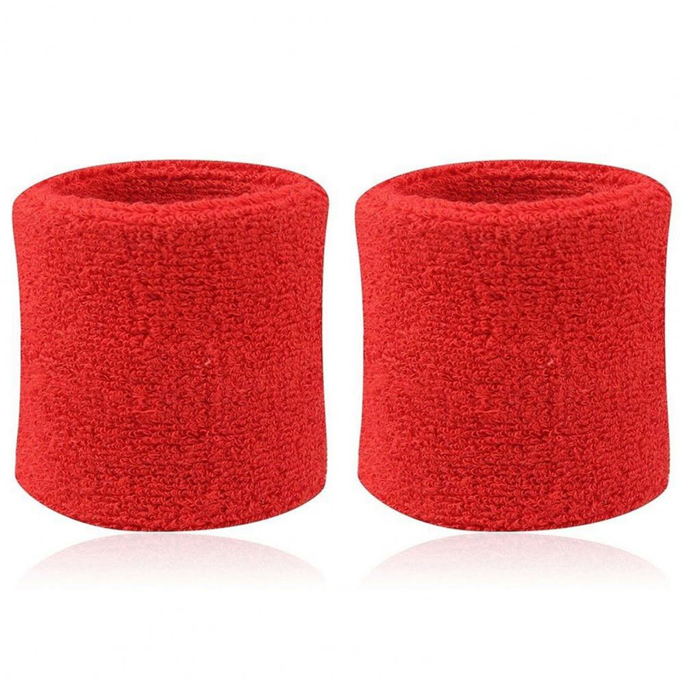 2Pcs Tennis Sports Wristband, Volleyball Gym Sweatband, Elastic Brace Support, Towel Bracelet Quick Dry