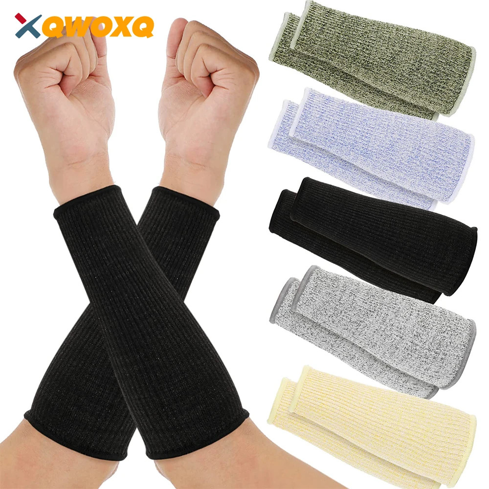 1 Pair Level 5 Cut Burn Resistant Sleeves Thin Skin Bruising Working Arm Guards Forearm Arm Protect 0