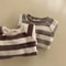 Baby Striped Sweatshirt Winter, New Long Sleeve Fleece Tops for Infant Boy, Girls, Plus Velvet Thick Casual Pullover