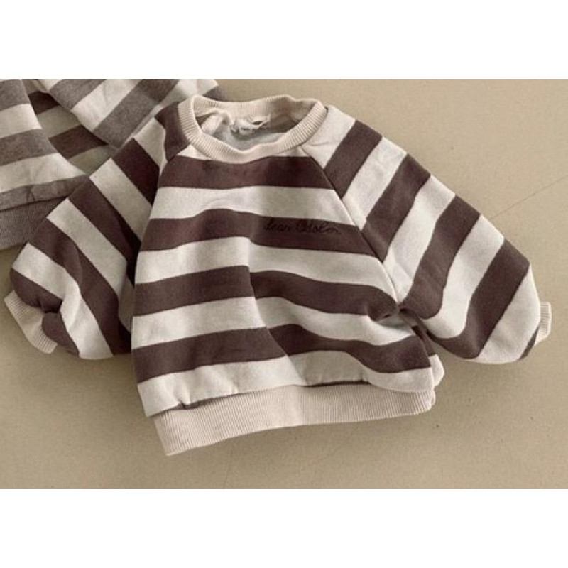 Baby Striped Sweatshirt Winter, New Long Sleeve Fleece Tops for Infant Boy, Girls, Plus Velvet Thick Casual Pullover
