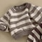 Baby Striped Sweatshirt Winter, New Long Sleeve Fleece Tops for Infant Boy, Girls, Plus Velvet Thick Casual Pullover