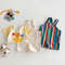 9M-5T Summer Kids Clothes, Colorful Striped Overalls with Raindrop Print, Girls Jumpsuit Outfit