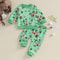 2Pcs Baby Christmas Outfits Set, Long Sleeve Letter Print Sweatshirt & Pants for Toddlers Warm Holiday Gift