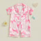 Adorable Infant Princess Bow Satin Pajama Set, Short Sleeve Button-Up, Jumpsuit for Sweet Toddler Bedtime