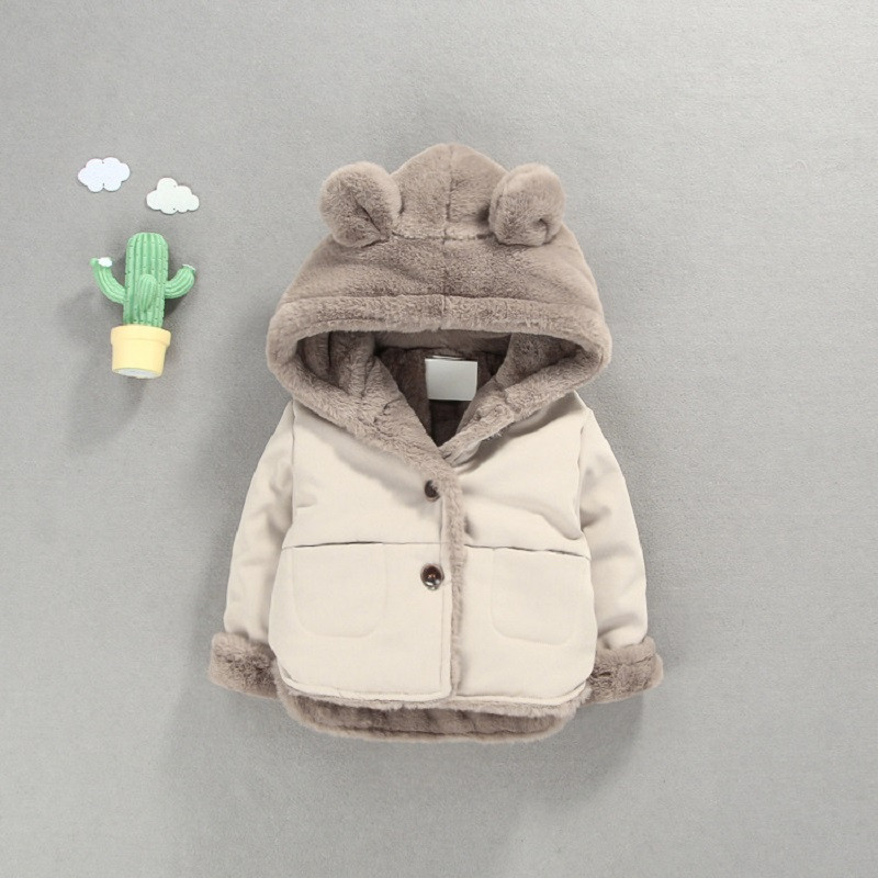 Cartoon Hooded Plus Velvet Infant Boys Coat Autumn Winter Baby Fleece Jacket Newborn Baby Girls War 0