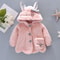 Baby Girl Clothes Long Sleeve Set, Cute Rabbit Hoodie Jacket, Winter Plush Bow Outfit Kids Clothes with Bag