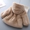 Super Warm Winter Girls Coat Mink Fur Padded, Thickened Hooded Coats Long Sleeve, Baby Kids Children Jacket Plush