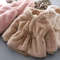 Super Warm Winter Girls Coat Mink Fur Padded, Thickened Hooded Coats Long Sleeve, Baby Kids Children Jacket Plush